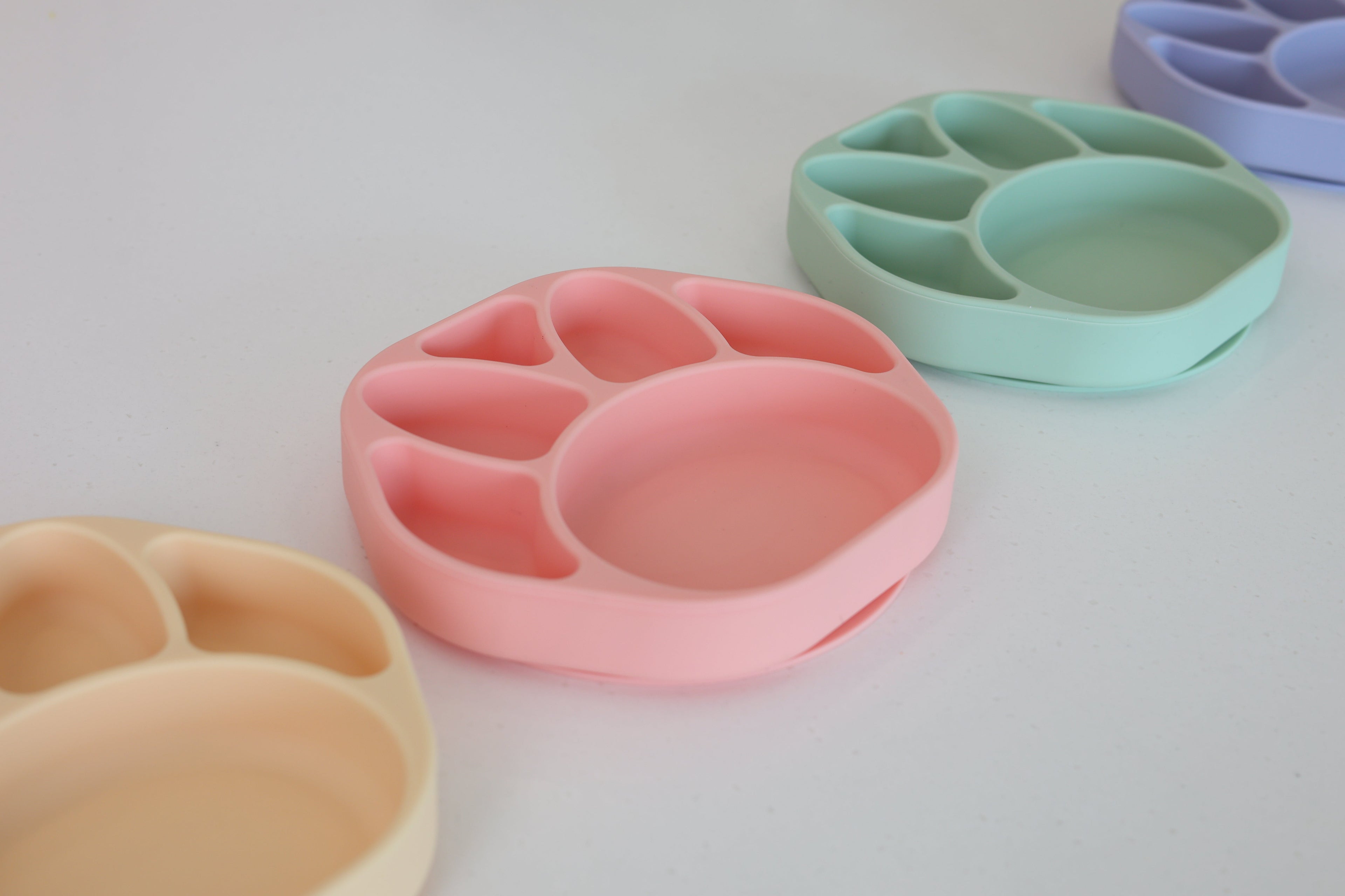 Non-Slip Baby Plate – Bear Paw (Green)