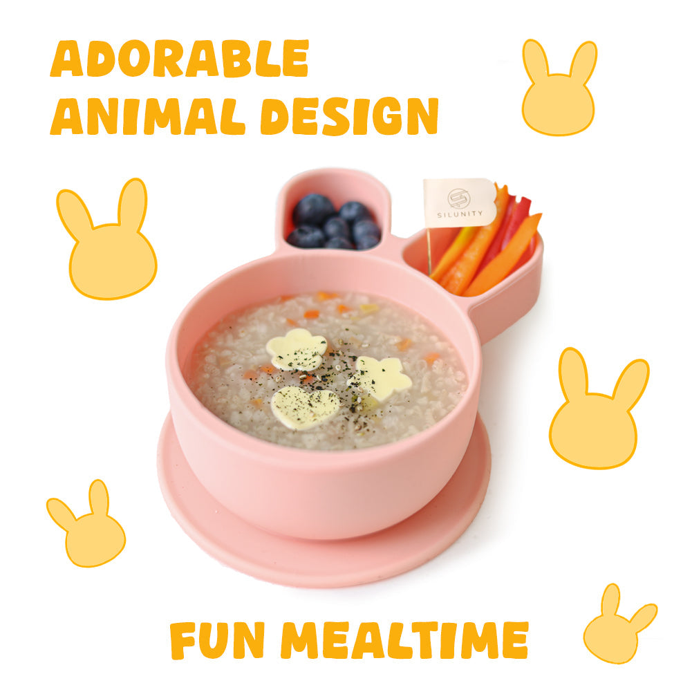 Non-Slip Baby Plate – Bunny (Green) 