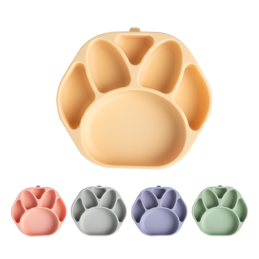 Non-Slip Baby Plate – Bear Paw (Yellow)