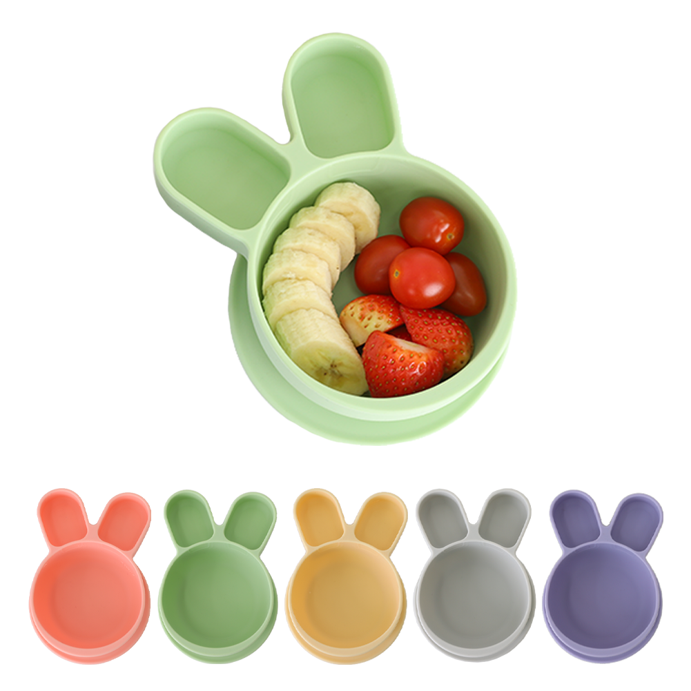 Non-Slip Baby Plate – Bunny (Green)